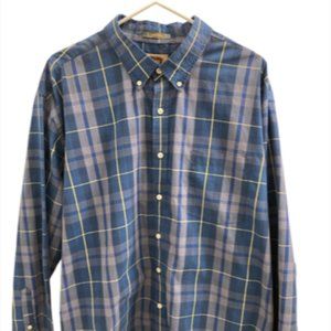 Foundry Supply Co Mens Button Down Shirt XXL Lg Sleeves Cotton Blend Blu…